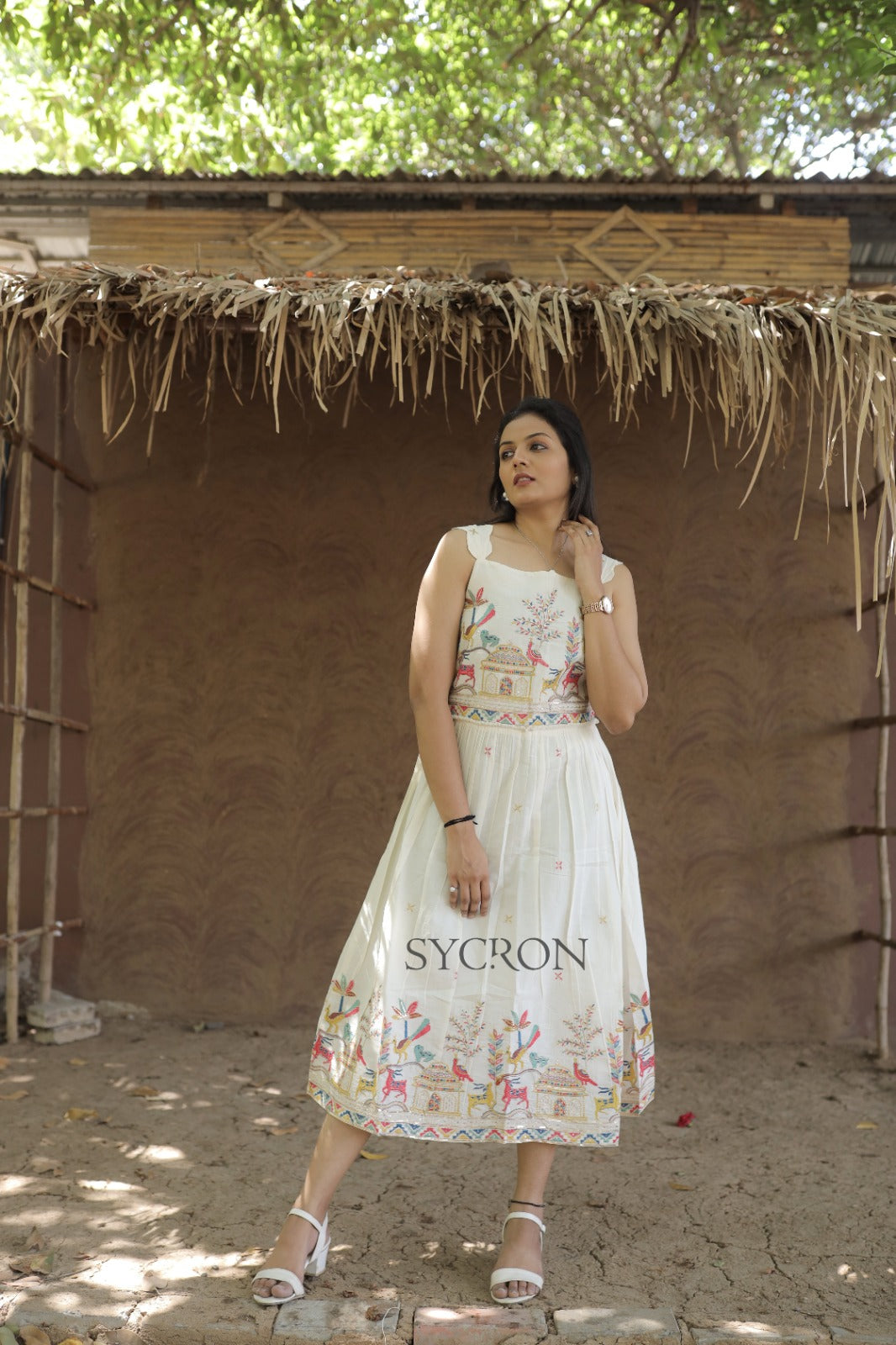 Luxurious Embroidery Work On Pure Khadi Cotton Fabric maxi Frock