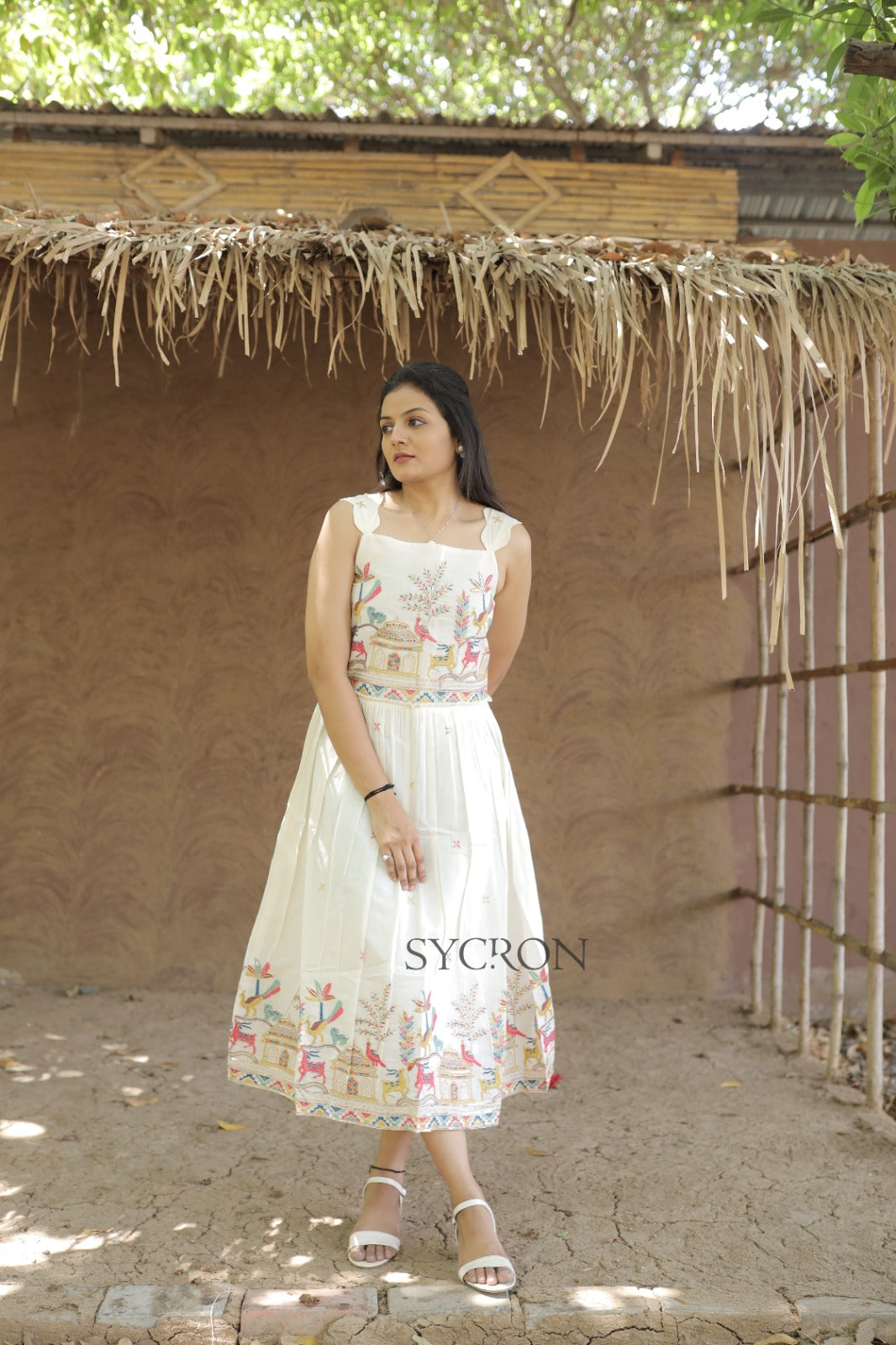 Luxurious Embroidery Work On Pure Khadi Cotton Fabric maxi Frock