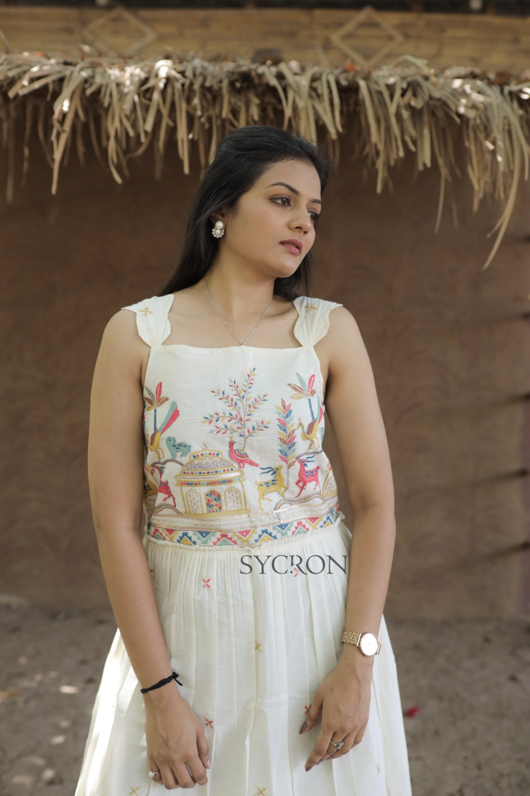 Luxurious Embroidery Work On Pure Khadi Cotton Fabric maxi Frock