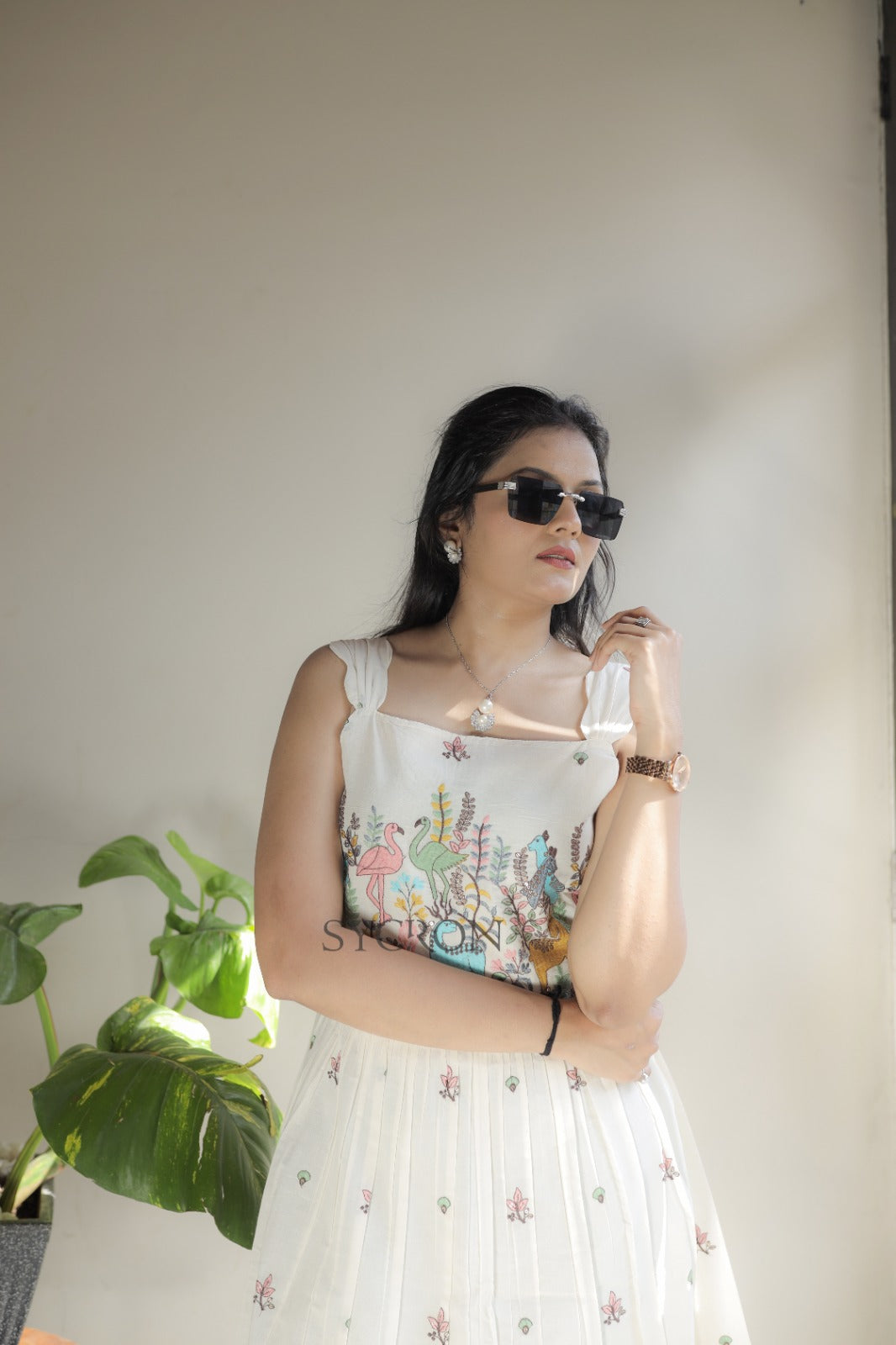 Vibrant Embroidery Work On Pure Khadi Cotton Fabric maxi Frock