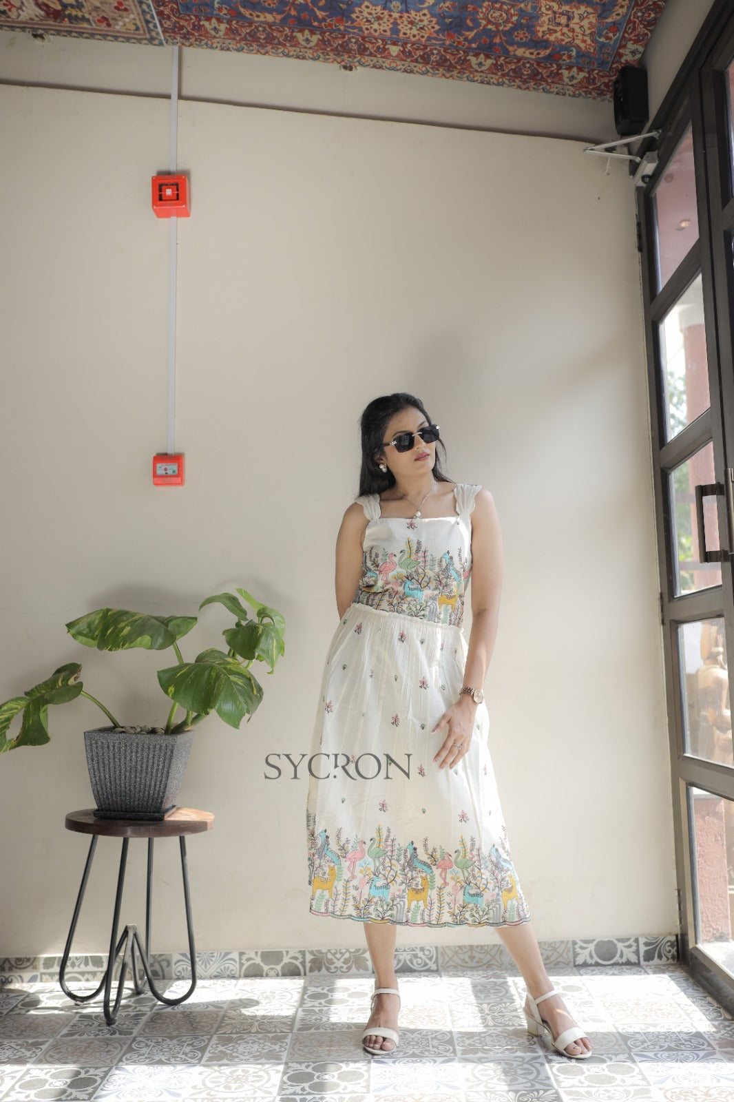 Vibrant Embroidery Work On Pure Khadi Cotton Fabric maxi Frock