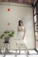 Vibrant Embroidery Work On Pure Khadi Cotton Fabric maxi Frock