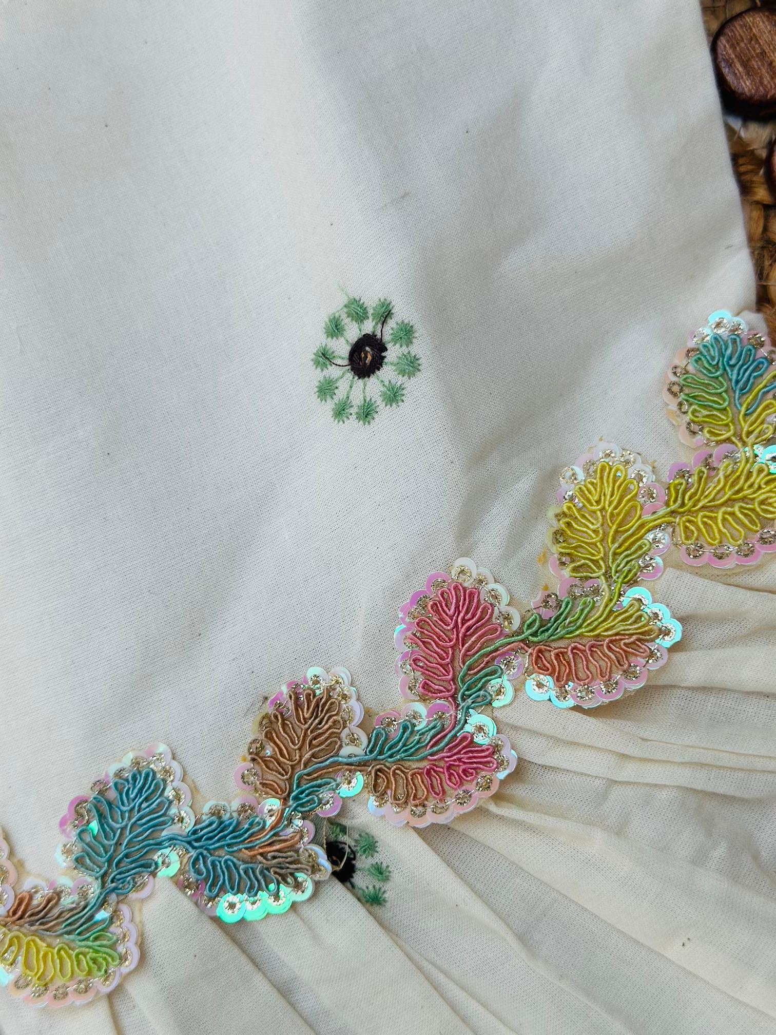 Glamorous Desirable Embroidery Work on Pure Khadi Cotton Fabric Kids Frock