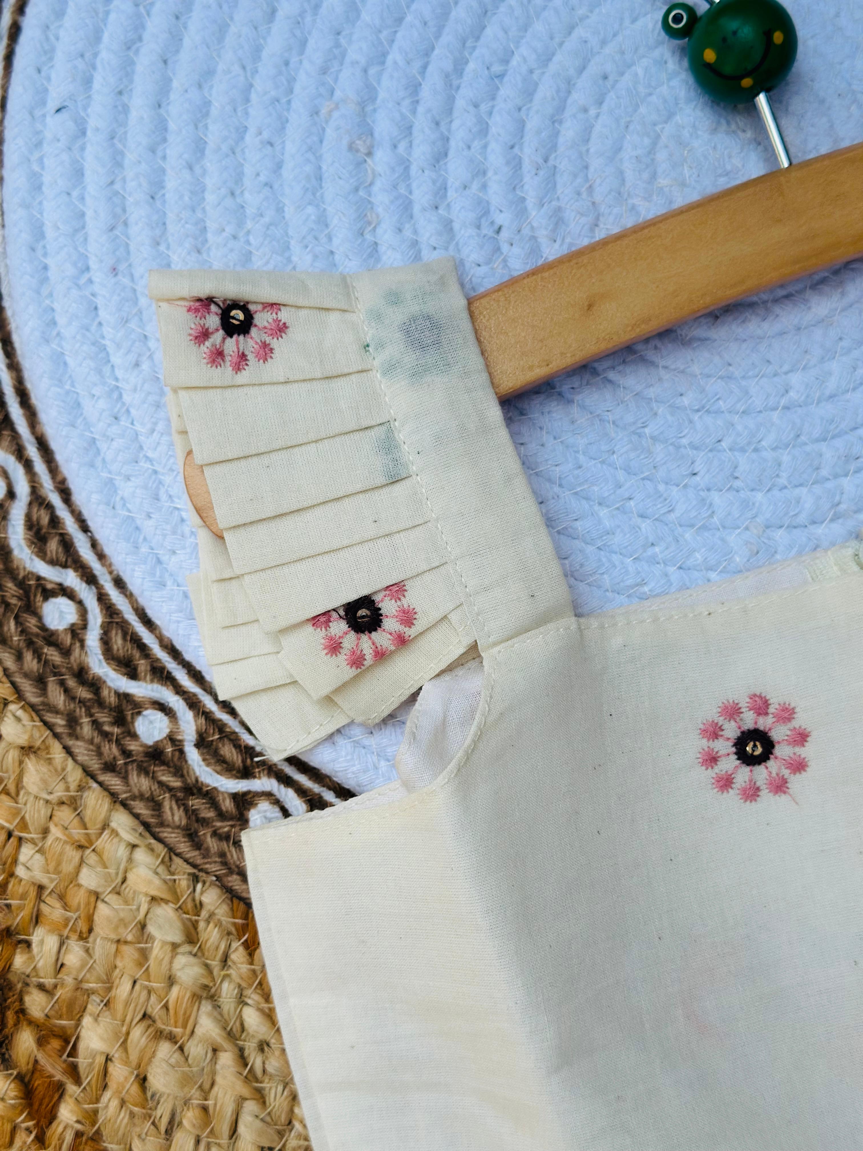 Glamorous Desirable Embroidery Work on Pure Khadi Cotton Fabric Kids Frock