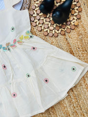 Glamorous Desirable Embroidery Work on Pure Khadi Cotton Fabric Kids Frock