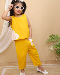 Applic Work on Khadi Cotton Fabric Cord-set
