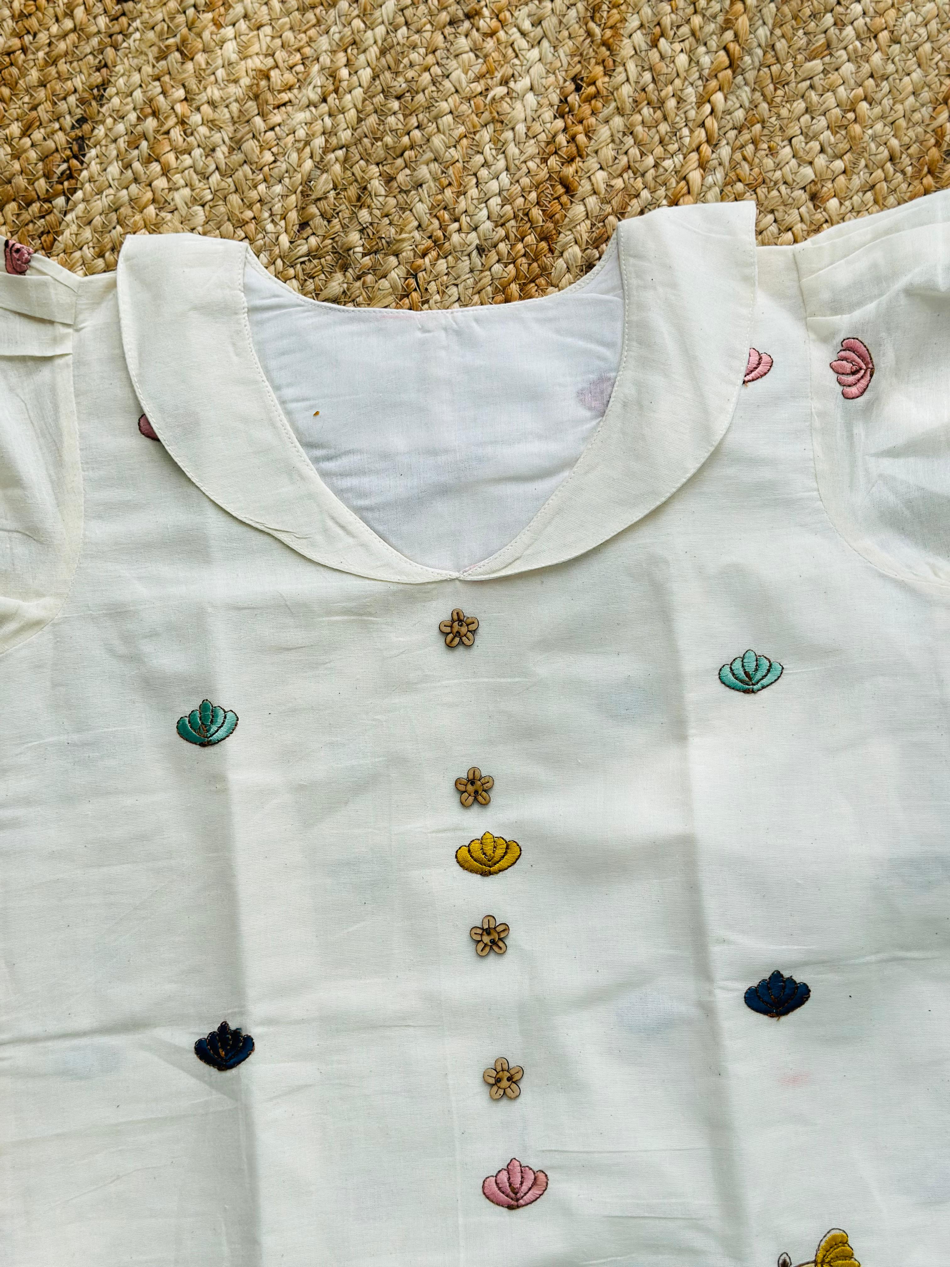 Epitome Embroidery Work On Pure Khadi Cotton Fabric Women Cord Set