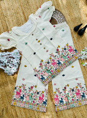 Epitome Embroidery Work On Pure Khadi Cotton Fabric Women Cord Set