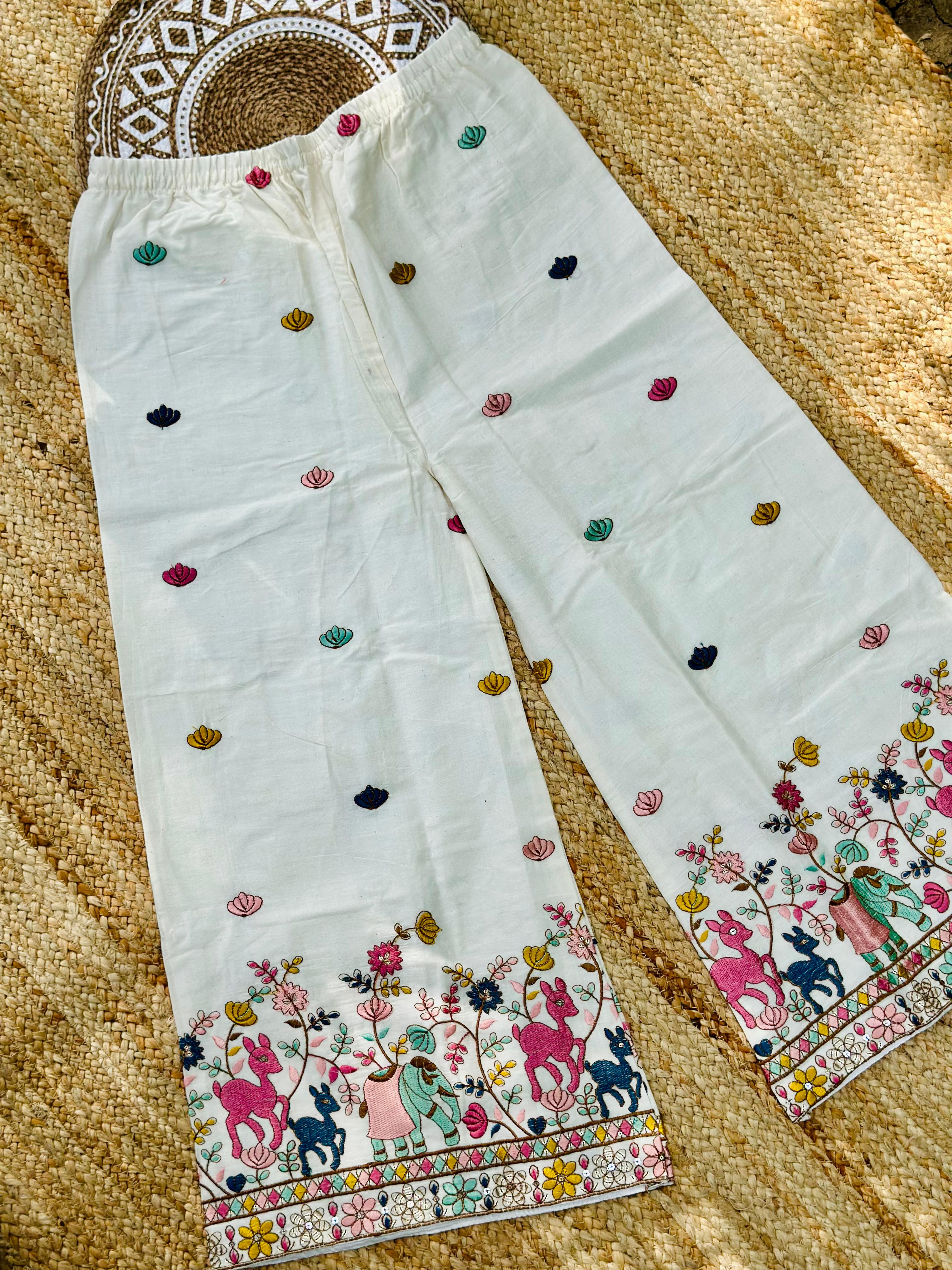 Epitome Embroidery Work On Pure Khadi Cotton Fabric Women Cord Set