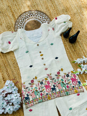 Epitome Embroidery Work On Pure Khadi Cotton Fabric Women Cord Set