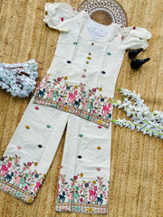 Epitome Embroidery Work On Pure Khadi Cotton Fabric Women Cord Set