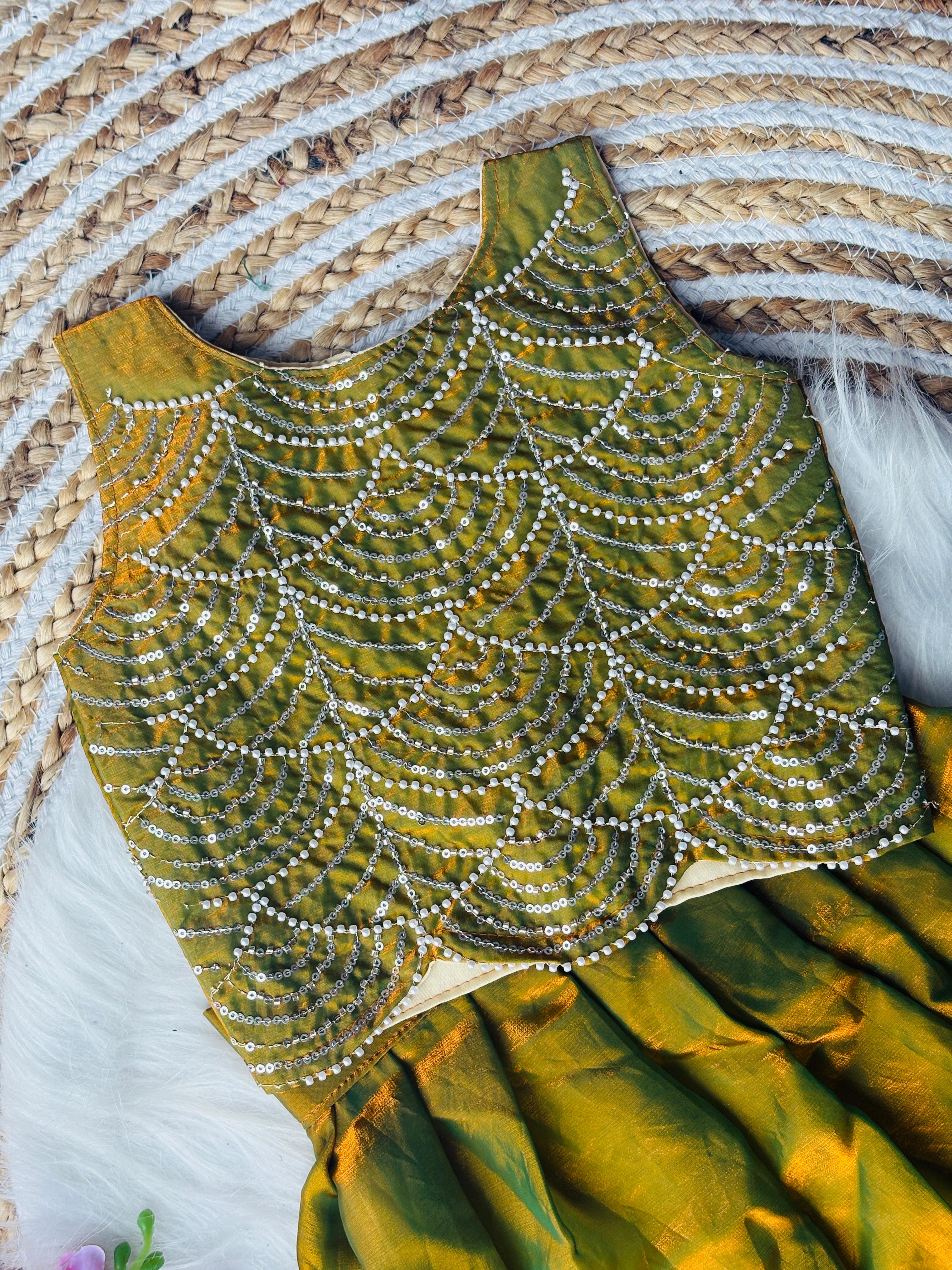Designer Brits Work With Sequence Work Kids Lahenga Choli