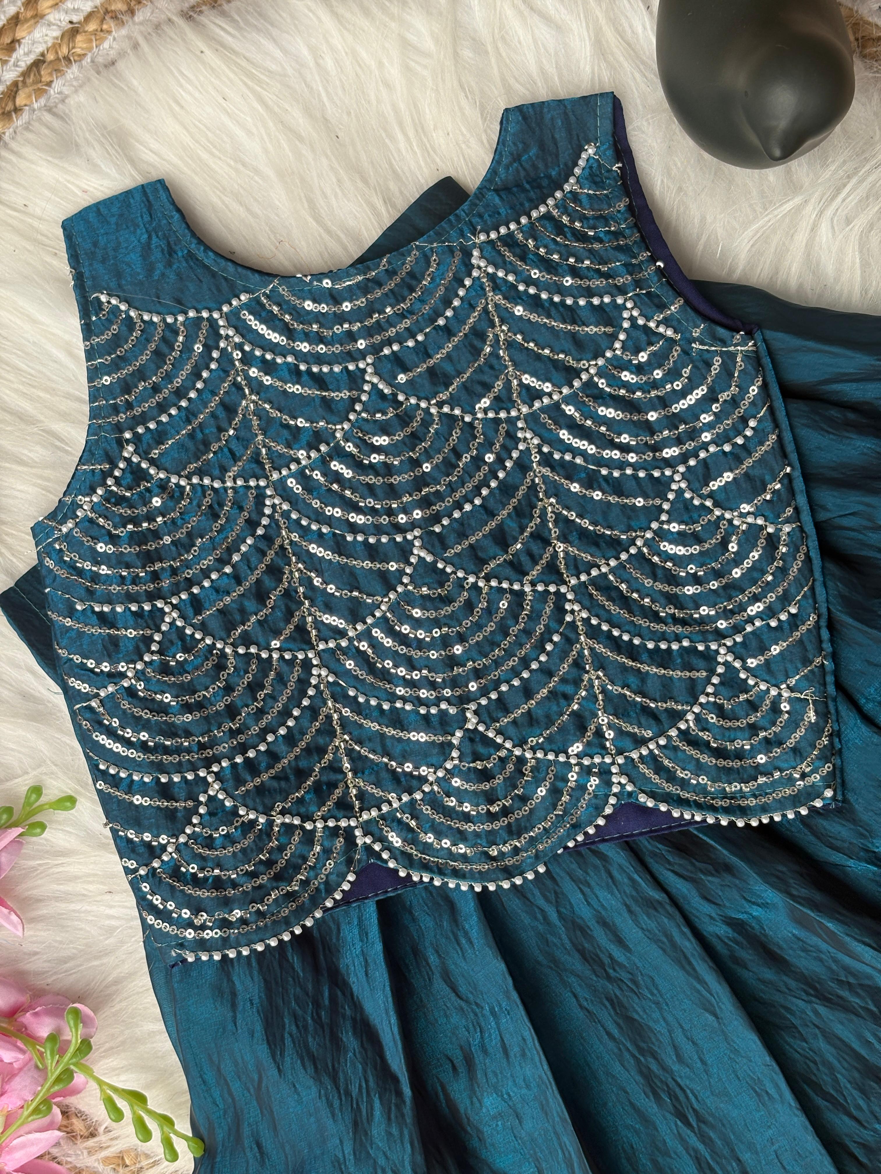 Designer Brits Work With Sequence Work Kids Lahenga Choli