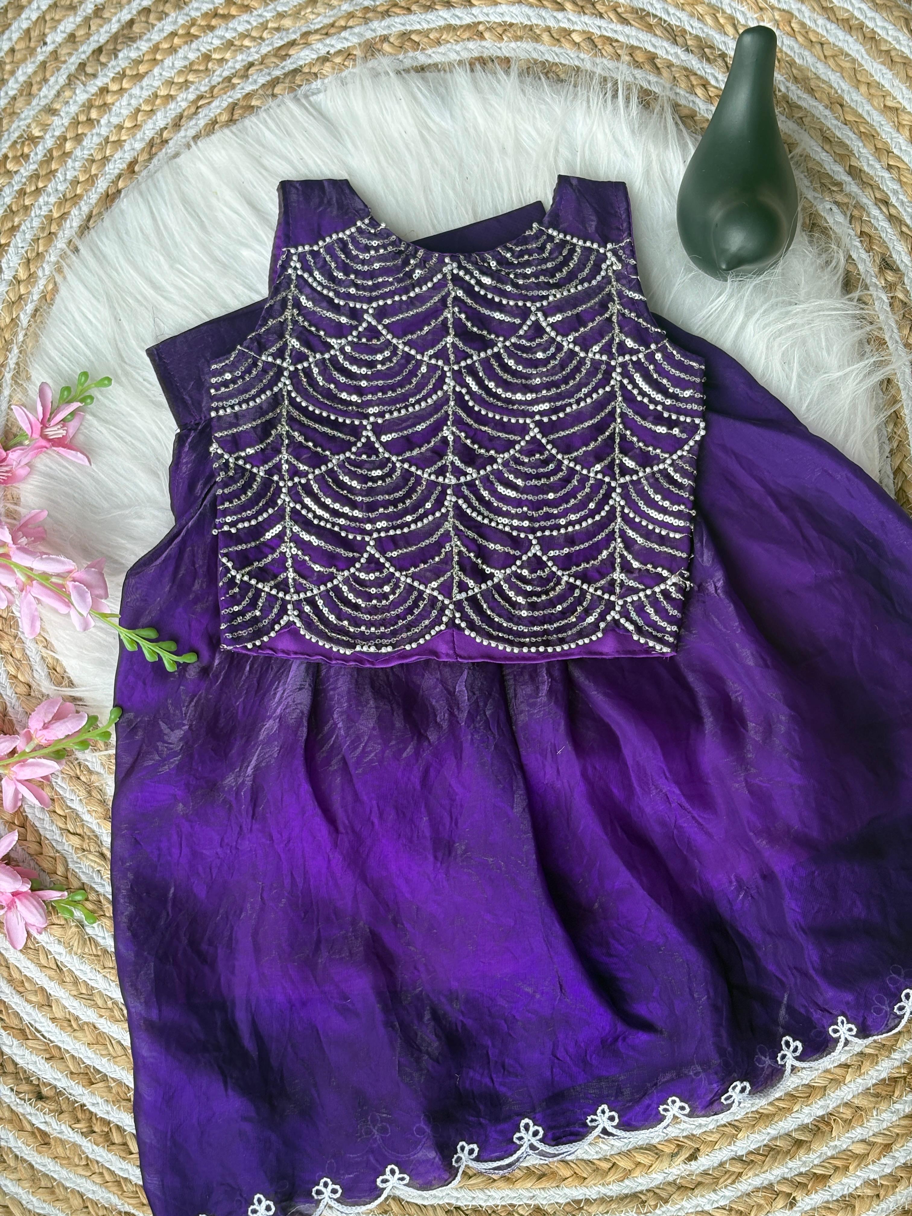 Designer Brits Work With Sequence Work Kids Lahenga Choli