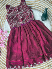 Designer Brits Work With Sequence Work Kids Lahenga Choli
