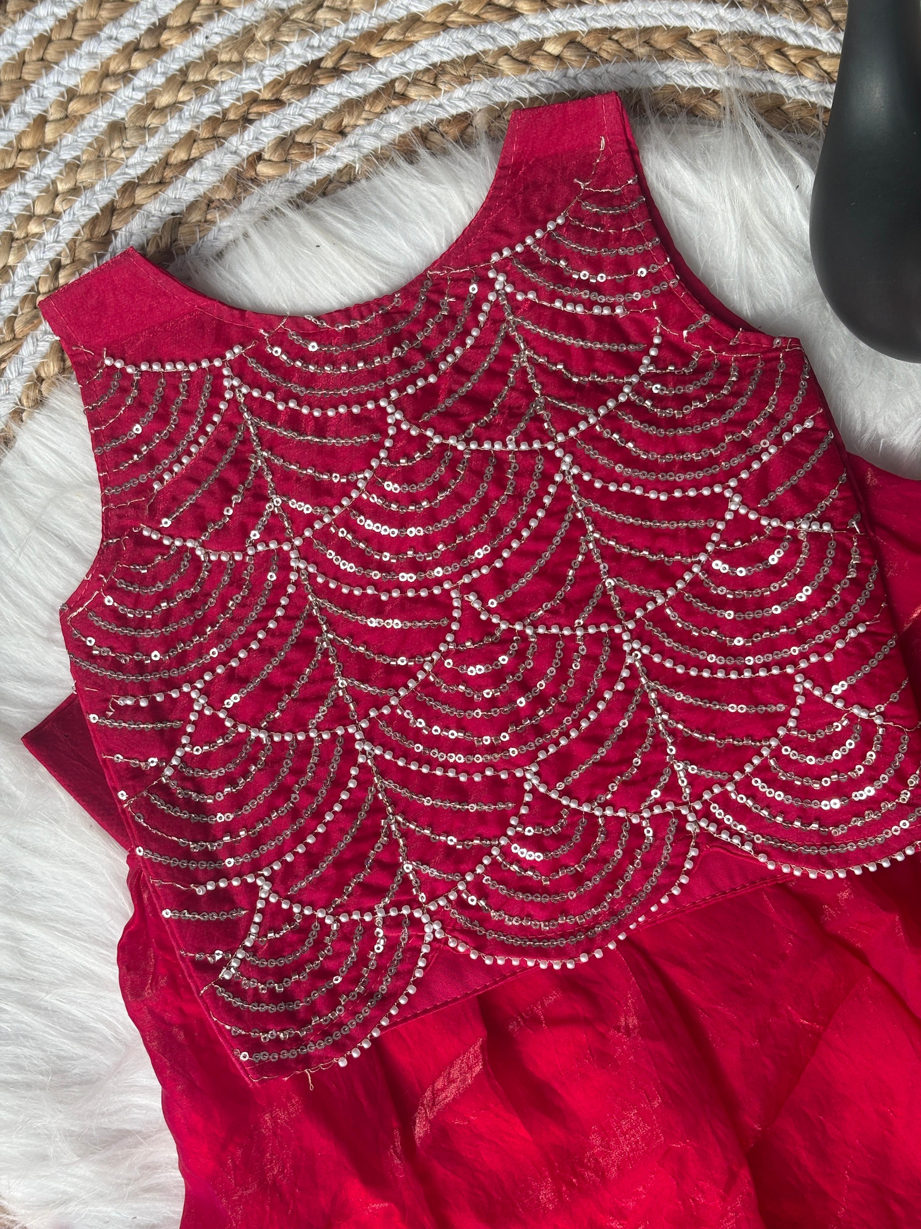 Designer Brits Work With Sequence Work Kids Lahenga Choli