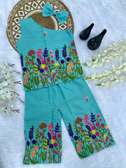 Super Hit Chain Work on Khadi Cotton Fabric Kids Cord-Set