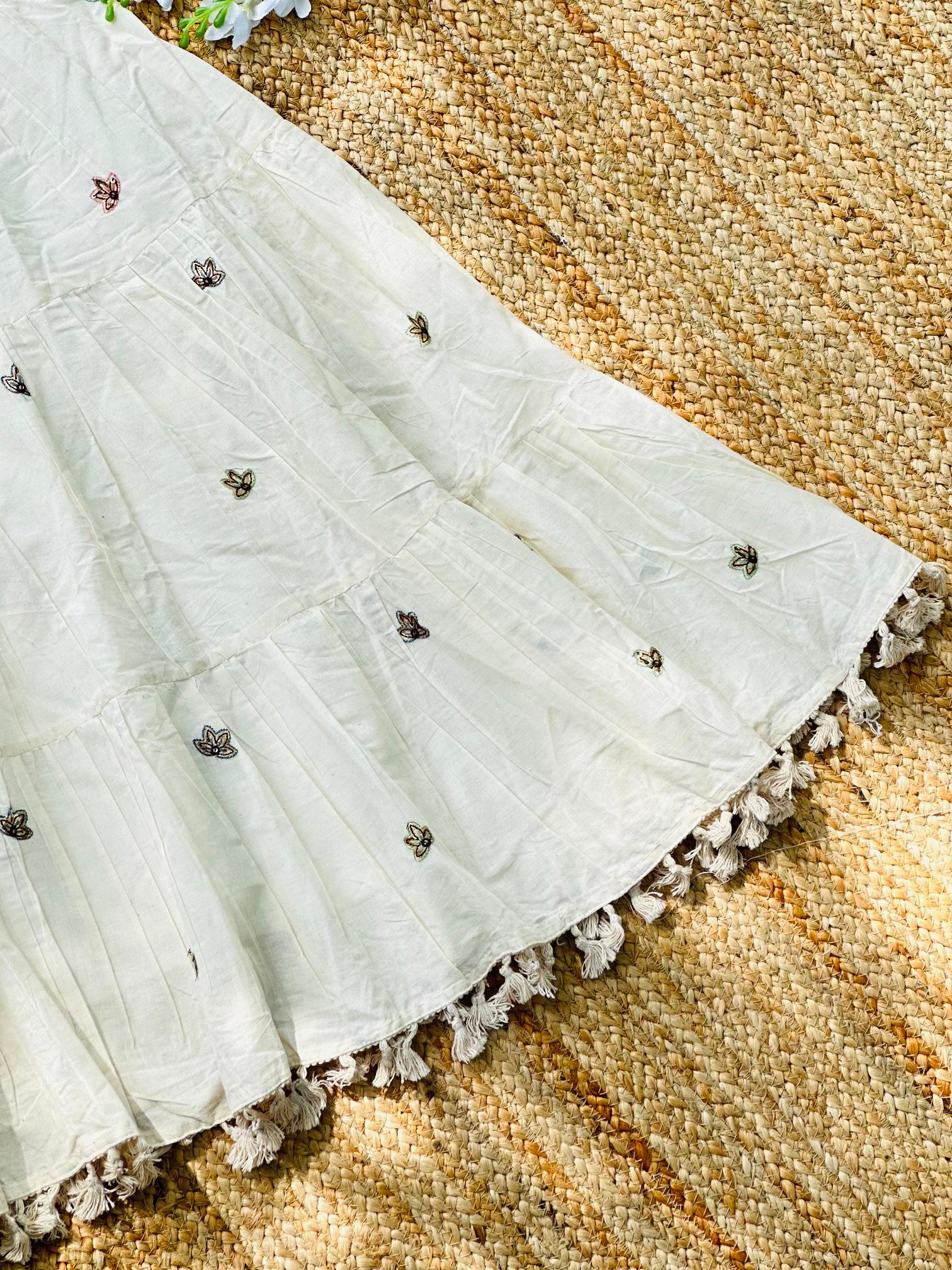 Trending Embroidery Work On Khadi Cotton Fabric maxi Frock