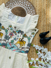 Trending Embroidery Work On Khadi Cotton Fabric maxi Frock