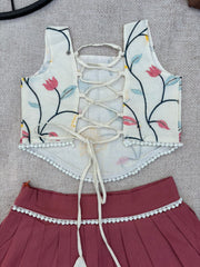 Exquisite Pure Khadi Cotton With Embroidery Work Lehenga With Top