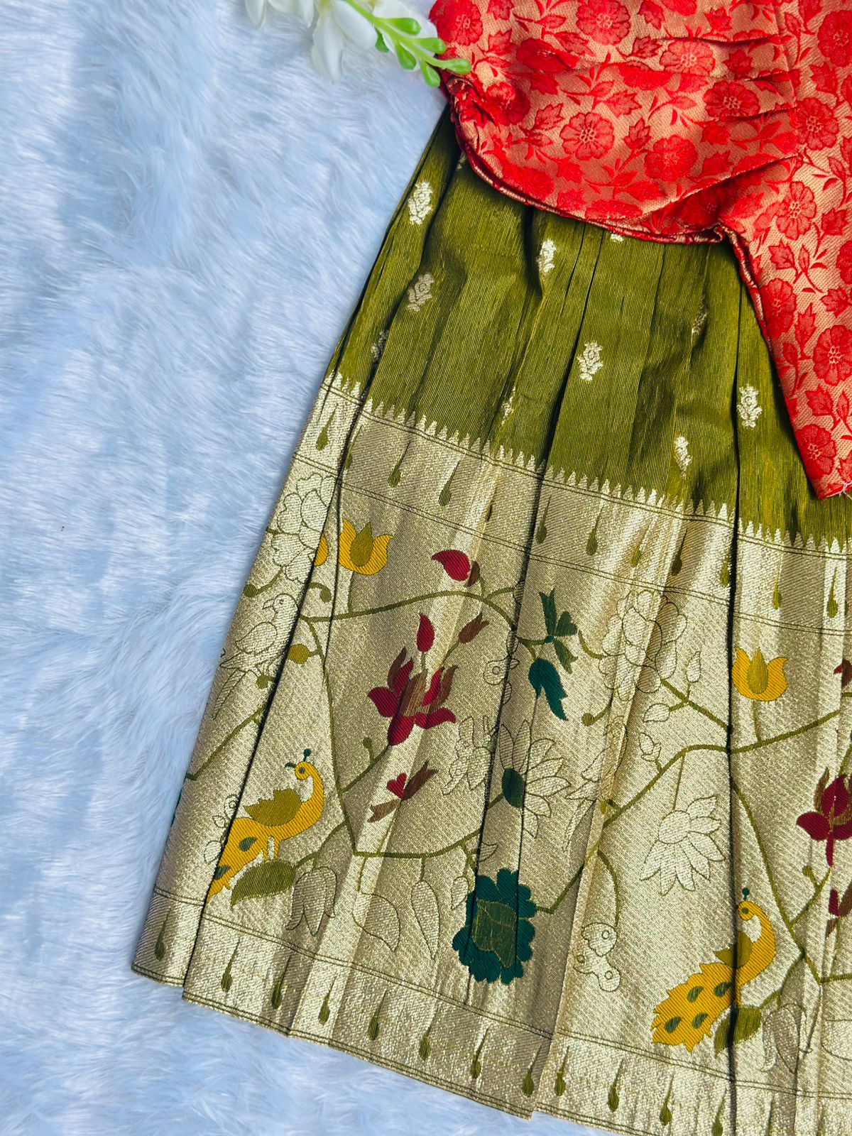 Trending Premium Brocade Fabric Kids Lahenga Choli