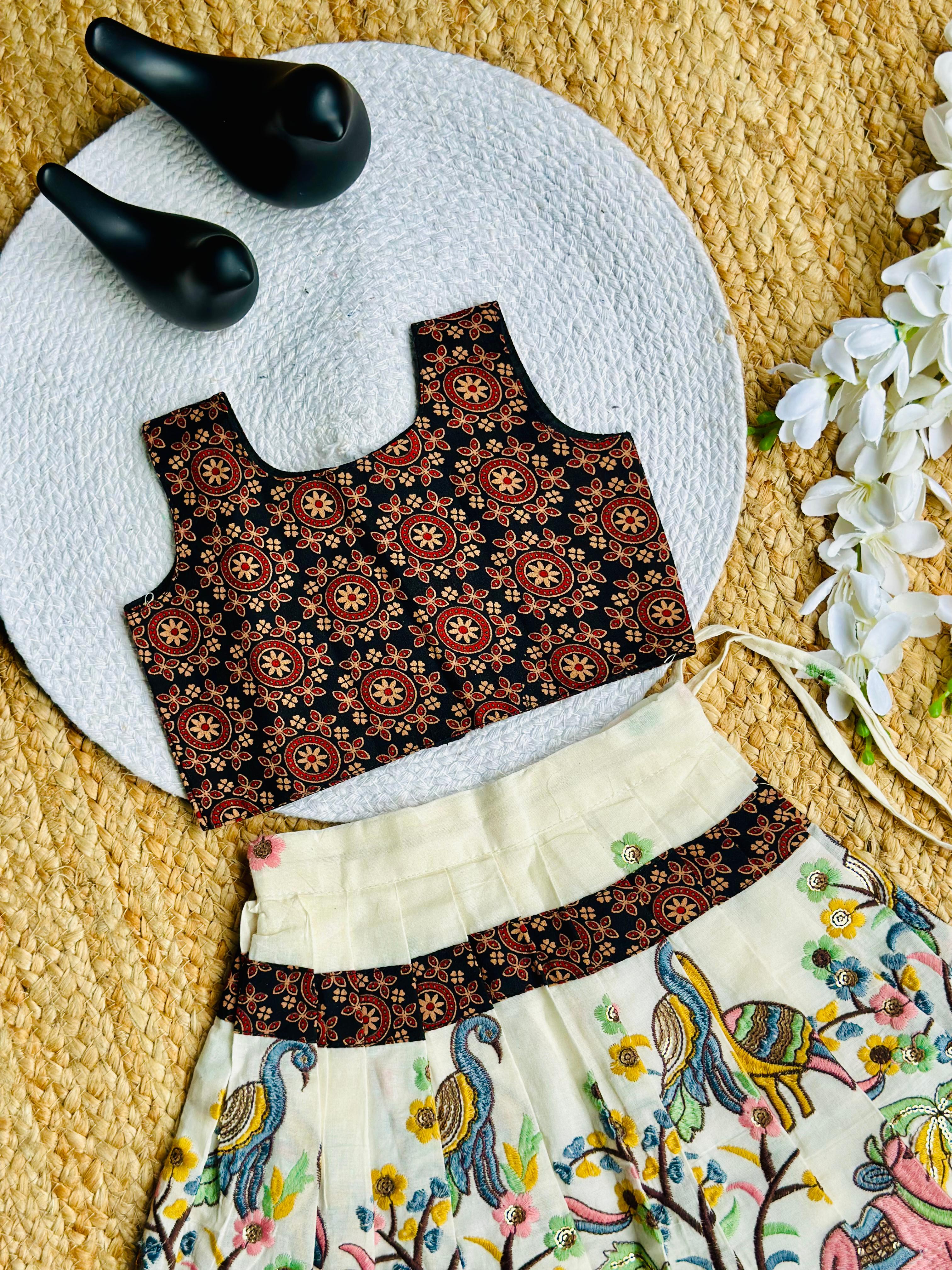 Navratri Special Pure Cotton Fabric With Embroidery work Lahenga Choli