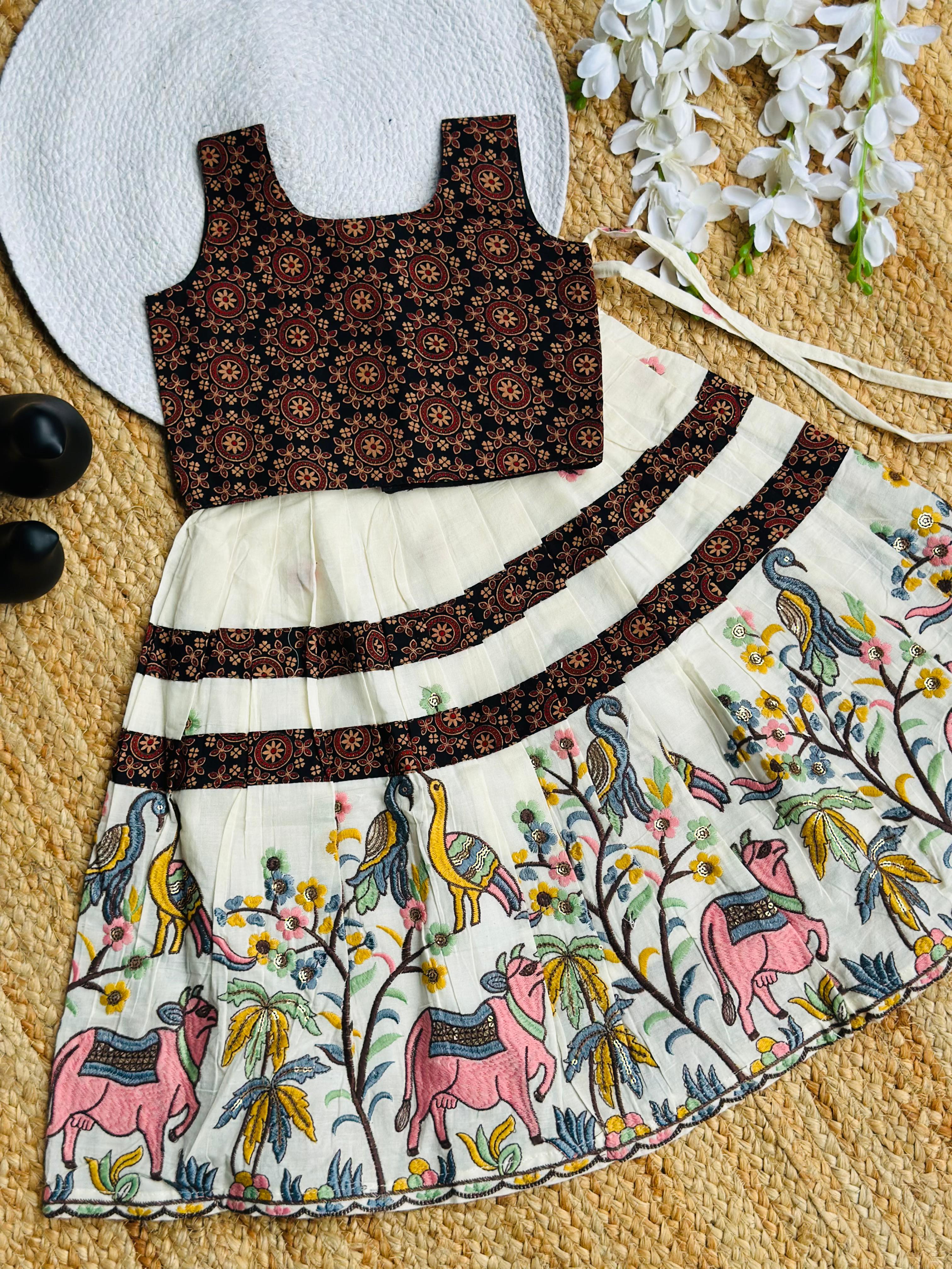 Navratri Special Pure Cotton Fabric With Embroidery work Lahenga Choli