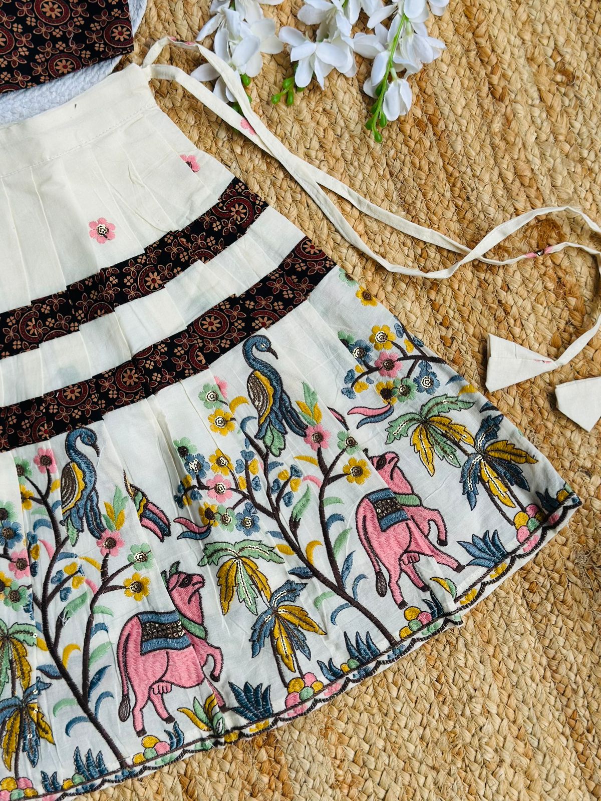 Navratri Special Pure Cotton Fabric With Embroidery work Lahenga Choli