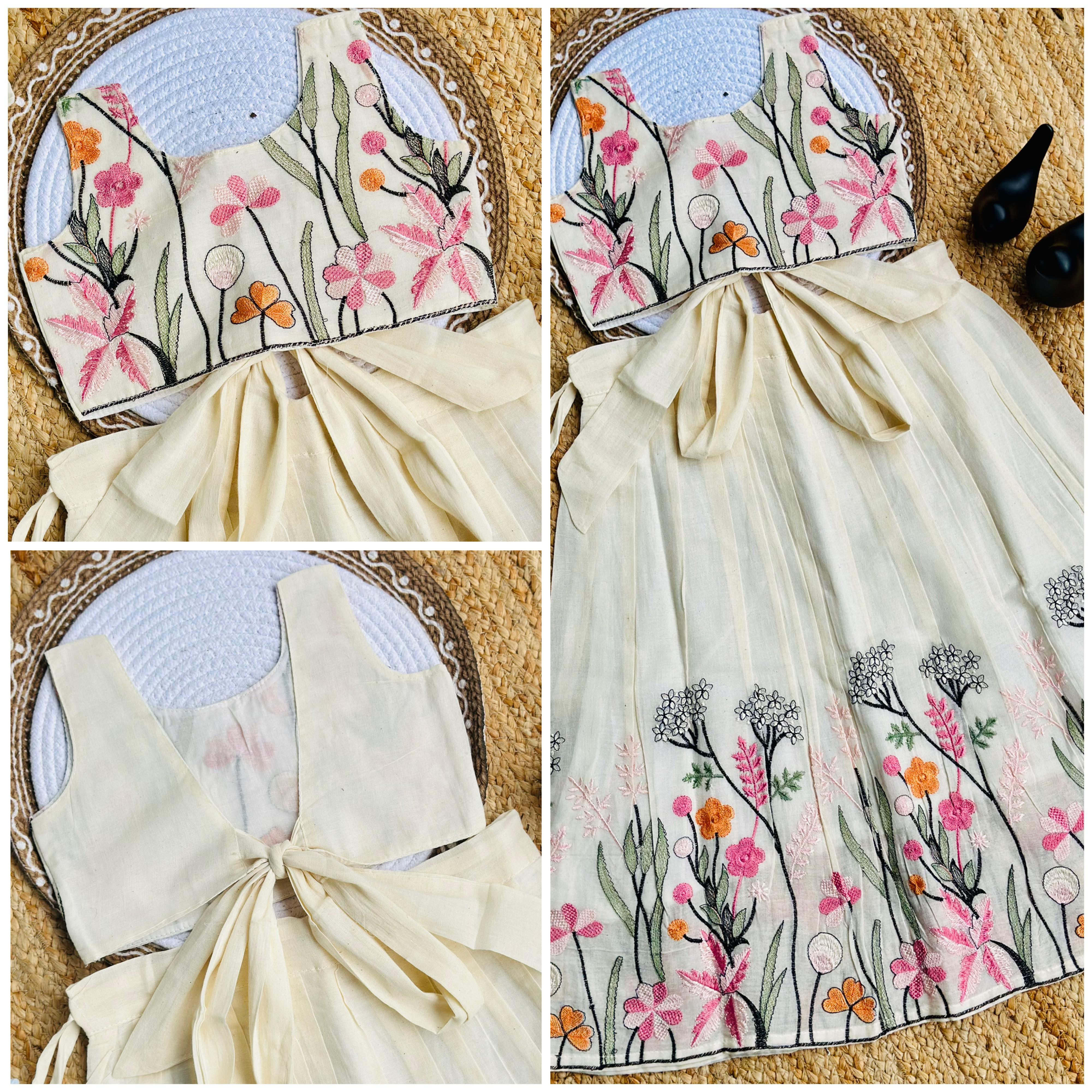 Bloom in Style Floral Embroidery Kids Lahenga Choli