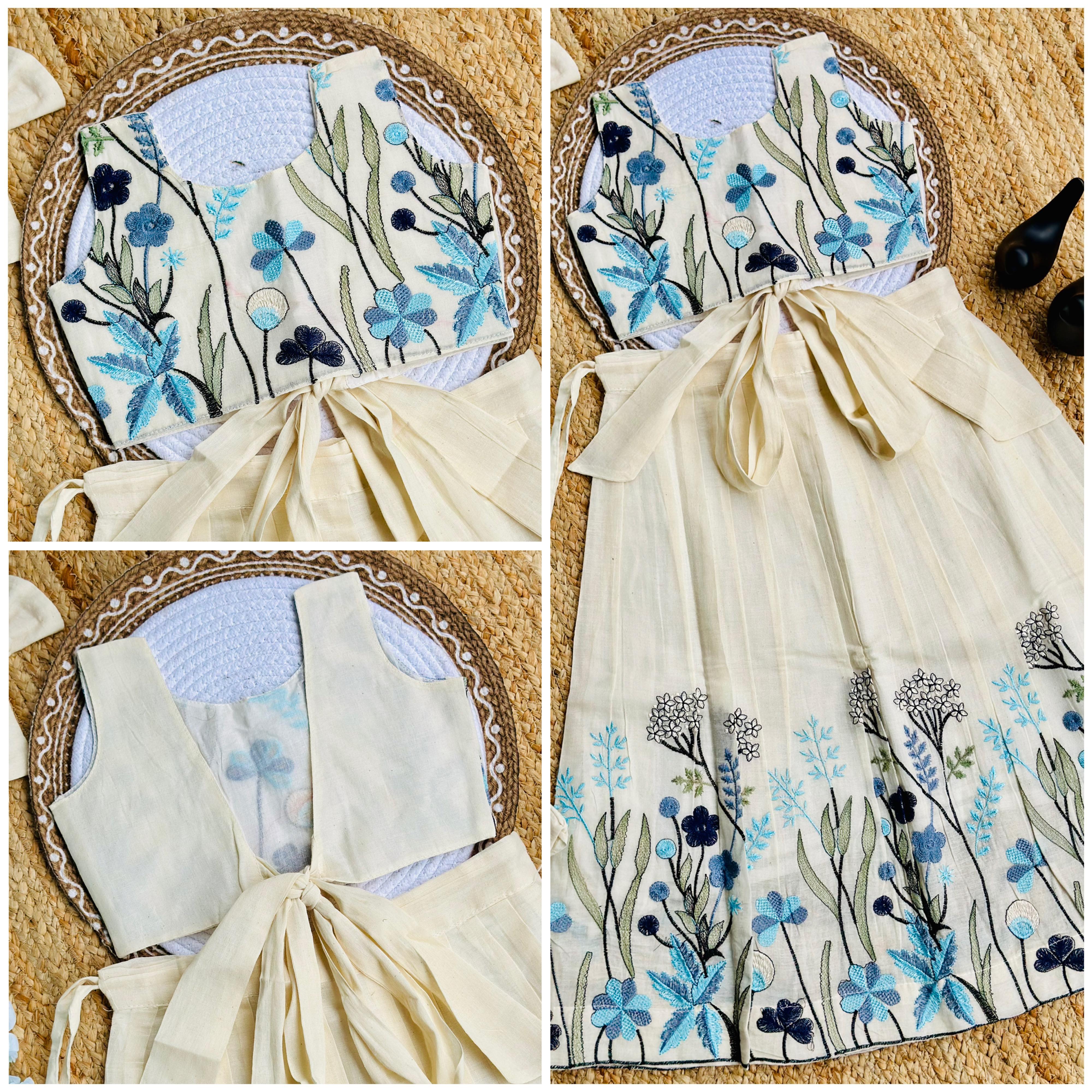 Bloom in Style Floral Embroidery Kids Lahenga Choli