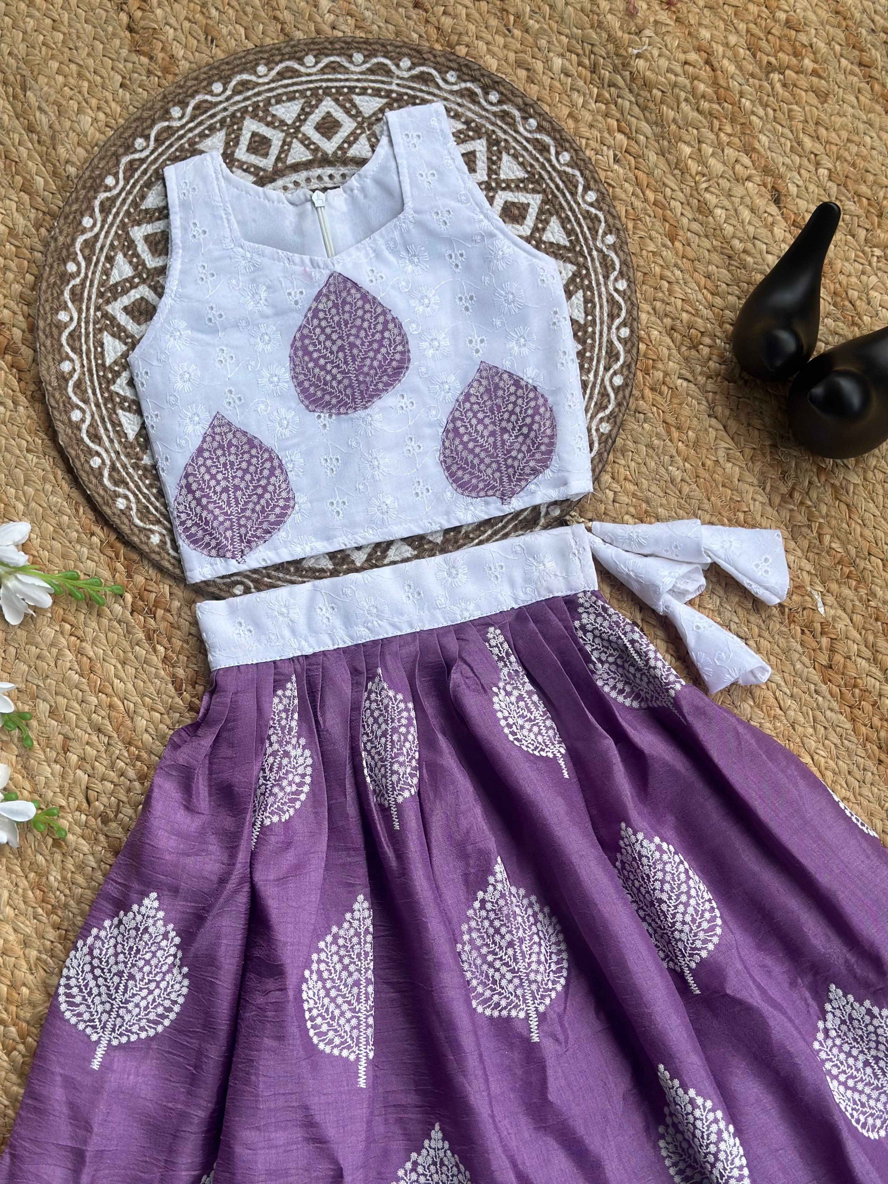 Trending Soft Silk With Foil Butta Work Kids Lahenga Choli