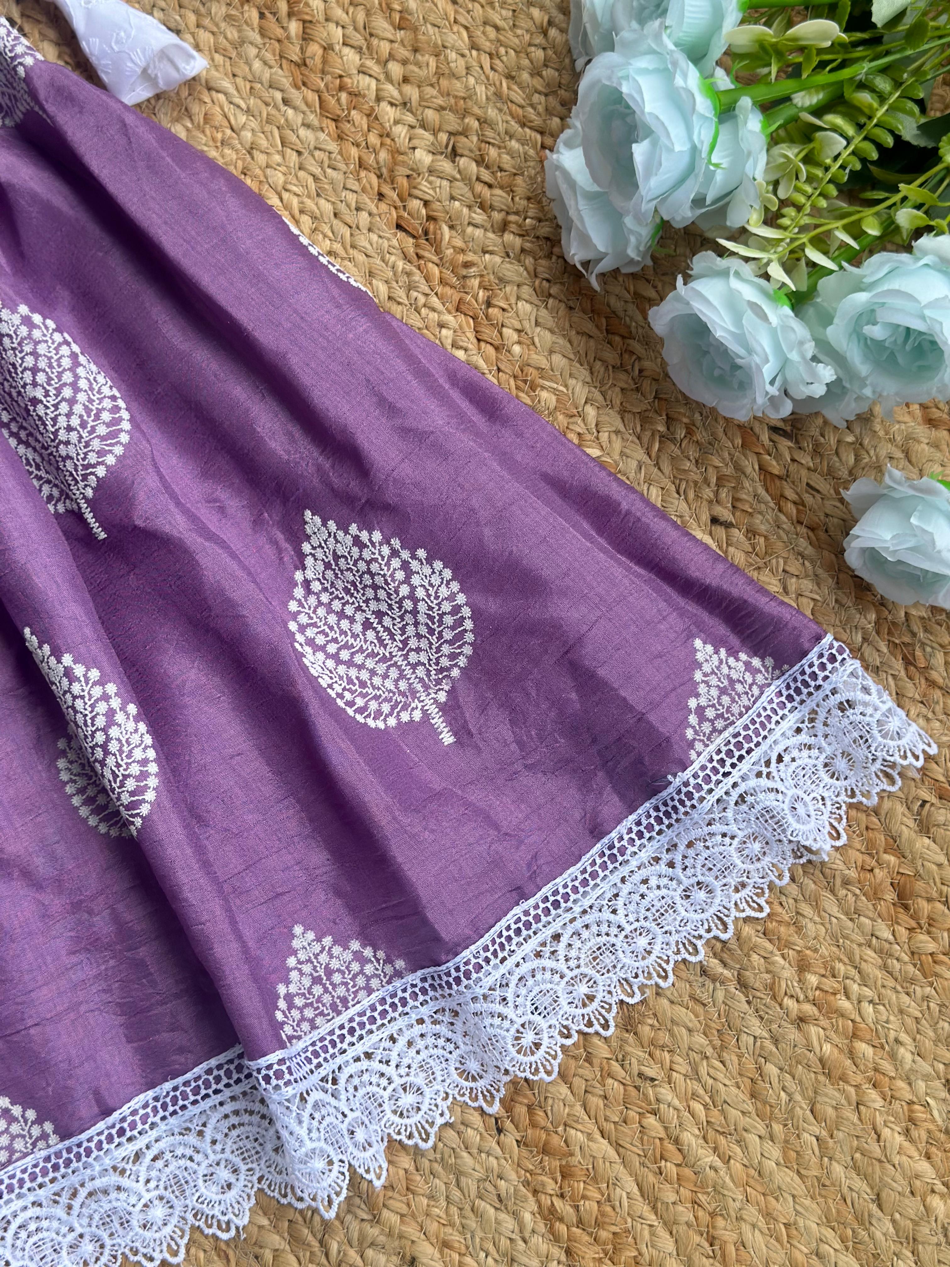 Trending Soft Silk With Foil Butta Work Kids Lahenga Choli