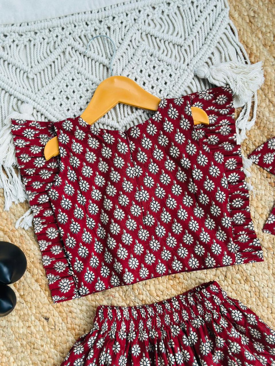 Cool Comfy Jaipuri Cotton Fabric Kids Lahenga Choli
