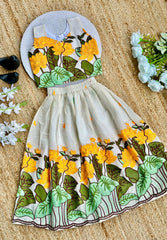 Stylish Floral Embroidery Work Lehenga Choli for Kids