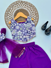 Charming Blooms Stylish Purple Coord Set for Little Fashionista