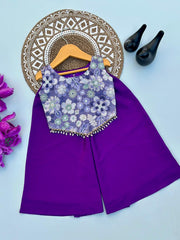 Charming Blooms Stylish Purple Coord Set for Little Fashionista