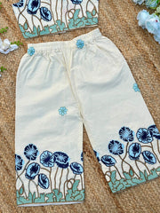 Trending Embroidery Work on Khadi Cotton Fabric Kids Cord-Set