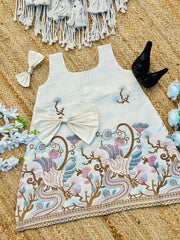 Super Hit Embroidery Work on Pure Khadi Cotton Fabric Kids Frock