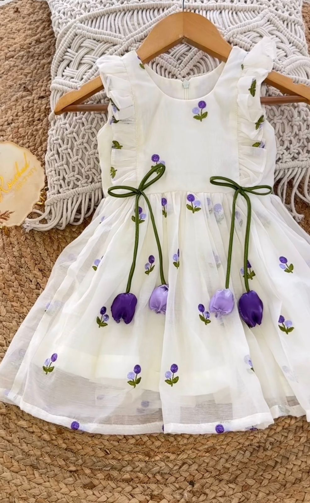 The Enchanted Garden: Beautiful-Embroidered Chanderi Silk Tulip Frock