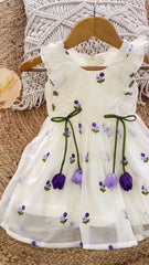 The Enchanted Garden: Beautiful-Embroidered Chanderi Silk Tulip Frock