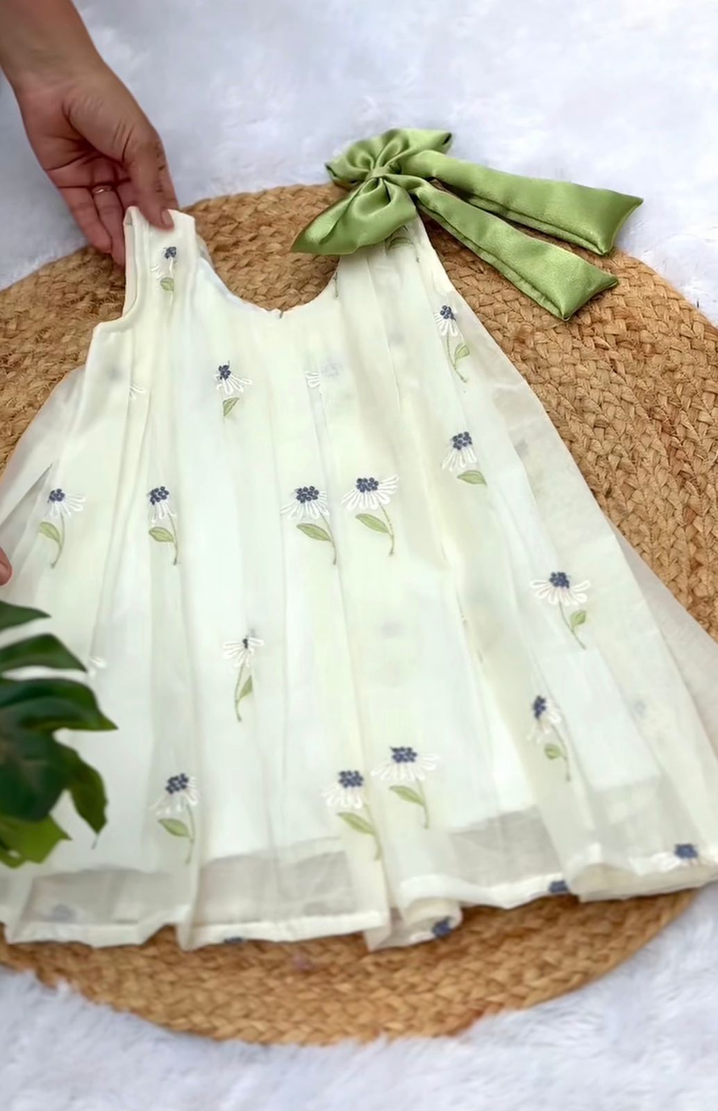 Luxury Chanderi Silk Ruffled Frock - Festive Wear for Girls