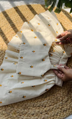 Girls Premium Cotton Ethnic Wear Set - Embroidered Crop Top with Pleated Skirt