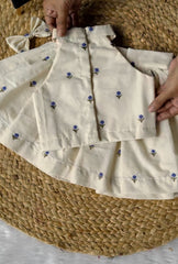 Sycron Fashion Kids Cream Floral Embroidered Lehenga Choli Set
