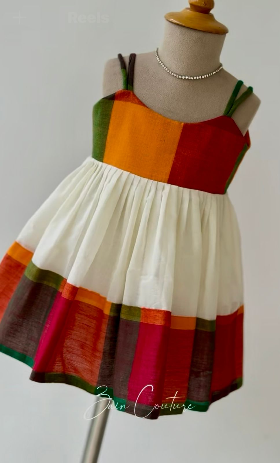 Vibrant traditional handloom-inspired color palette Frock