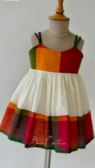 Vibrant traditional handloom-inspired color palette Frock