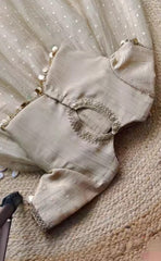 Radiant Champagne Gold Chanderi Silk Girls Lehenga Choli with Dazzling Sequin & Mirror Work
