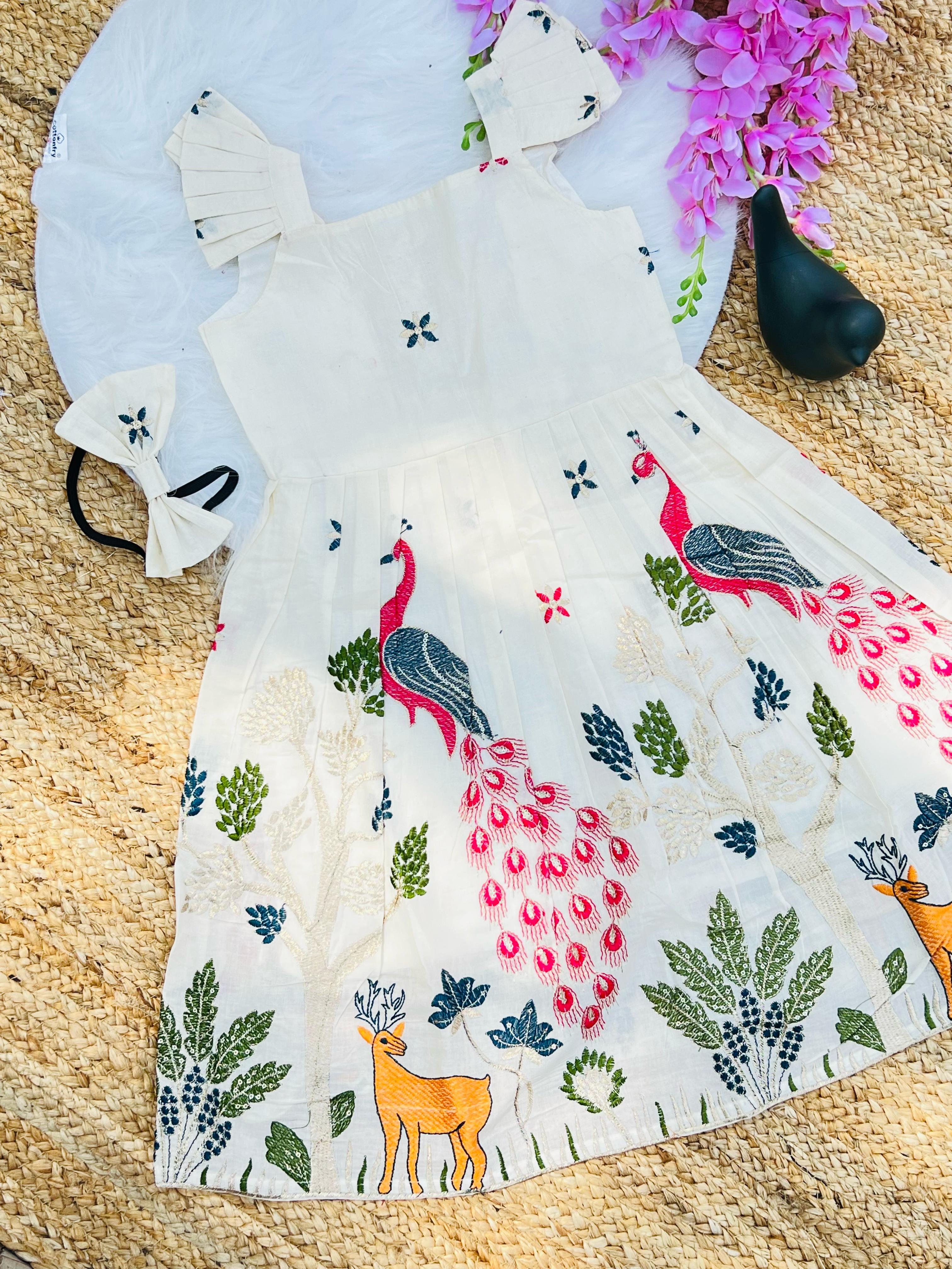 Innovative Summer Special Khadi Cotton Fabric Kids Frock