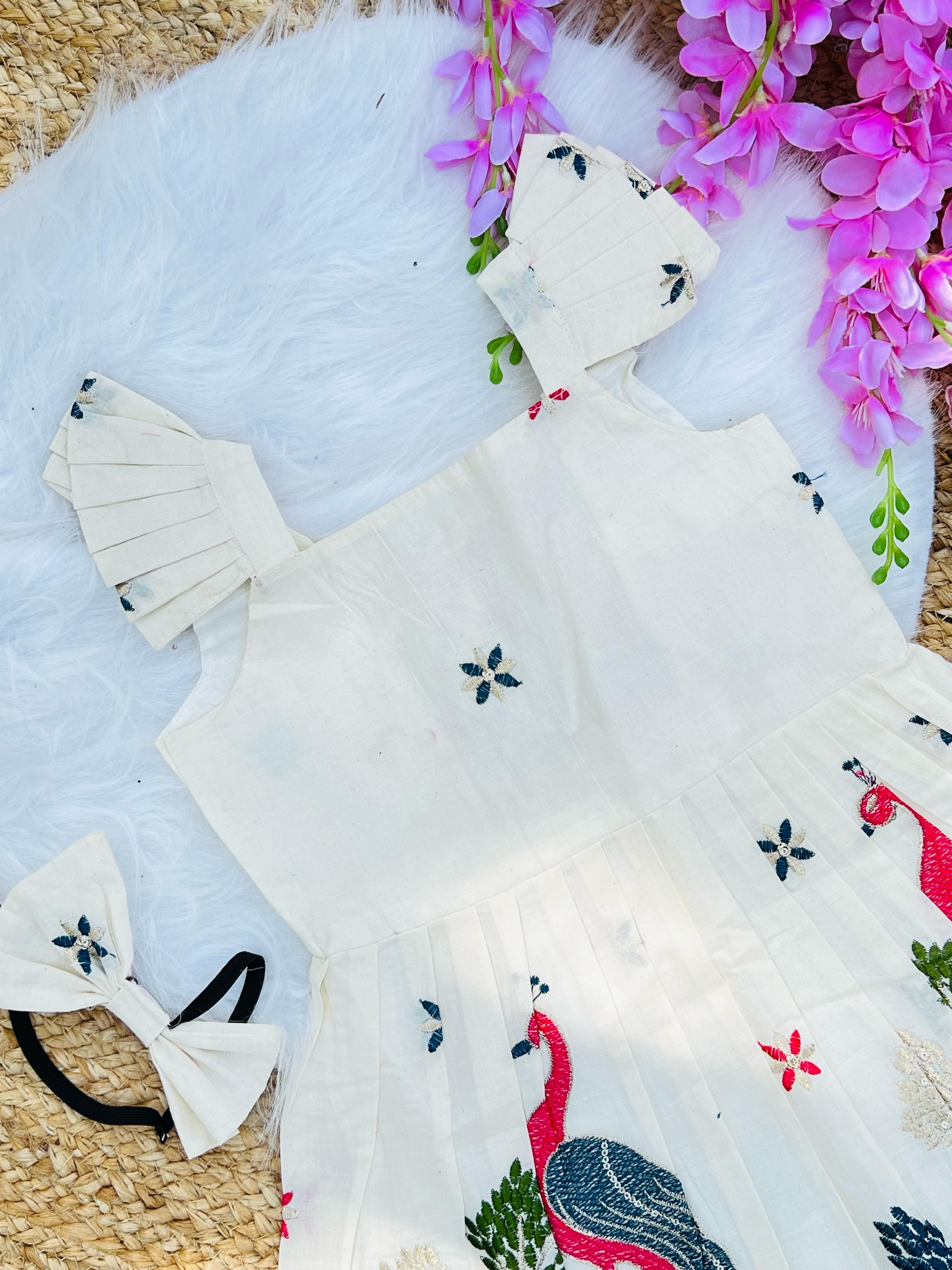 Innovative Summer Special Khadi Cotton Fabric Kids Frock