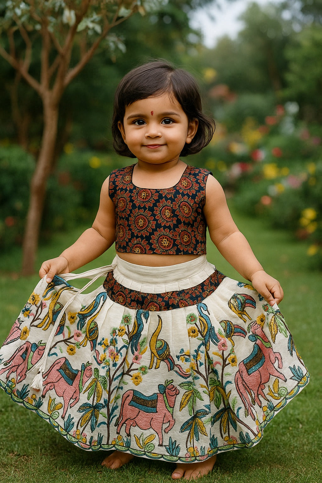 Navratri Special Pure Cotton Fabric With Embroidery work Lahenga Choli