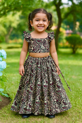 Paisley Cotton Kids Top & Skirt Set